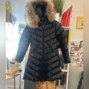 Moncler Women’s Marre Down Puffer Coat with Shearling Trim